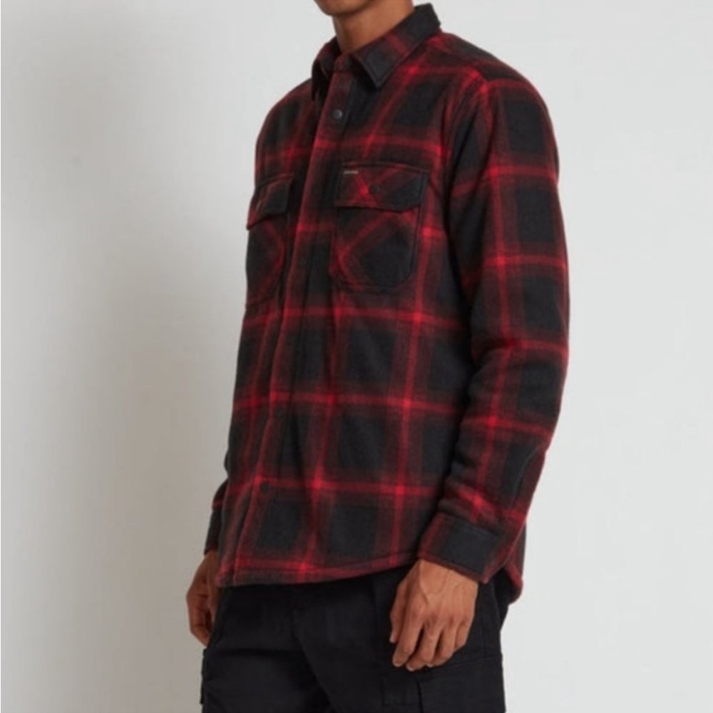 Vans Unisex Black Red Plaid Loose Fit Button Down Flannel EUC sz L
